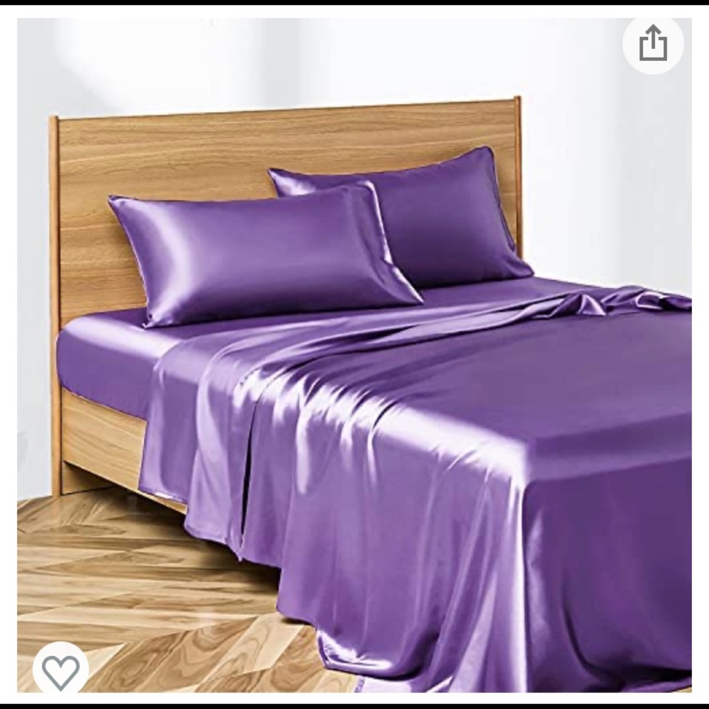 Purple silki Twin Sheets Set 3 Pcs,